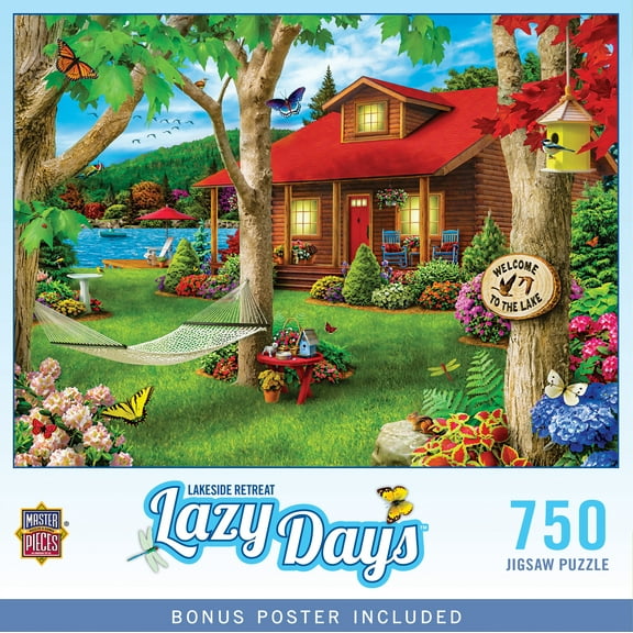 MasterPieces 750 Piece Jigsaw Puzzle - Lakeside Retreat - 18"x24"