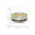 thumbnail image 6 of Titanium Brushed and Yellow IP-plated Mens 8mm Band Size: 8; for Adults and Teens; for Women and Men, 6 of 6
