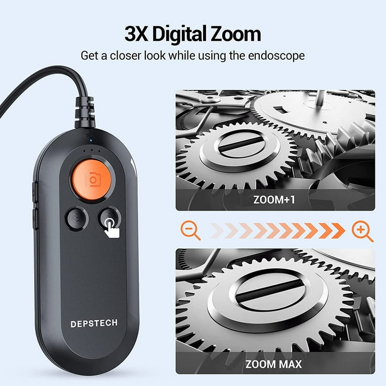 DEPSTECH 1944P HD Wireless Endoscope, 3X Zoom, Flexible, Light