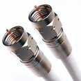 thumbnail image 2 of PHAT SATELLITE INTL 50 Pieds (Lot de 2) Blanc Quad Shield RG6 Coax 3GHz CL2 Veste Résistante aux UV Intérieur Extérieur Câble SATELLITE 18AWG 75 Ohms Connecteurs de Compression en Nickel Anticorrosion Assemblés aux É.-U., 2 of 4