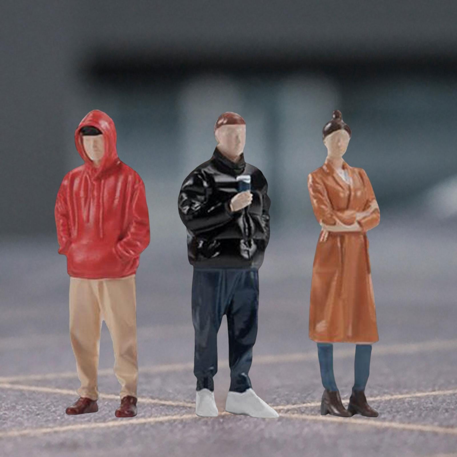 LeeQinersw 1/32 Models People Figures Resin Figures Ornament Train Railway Three People for style B