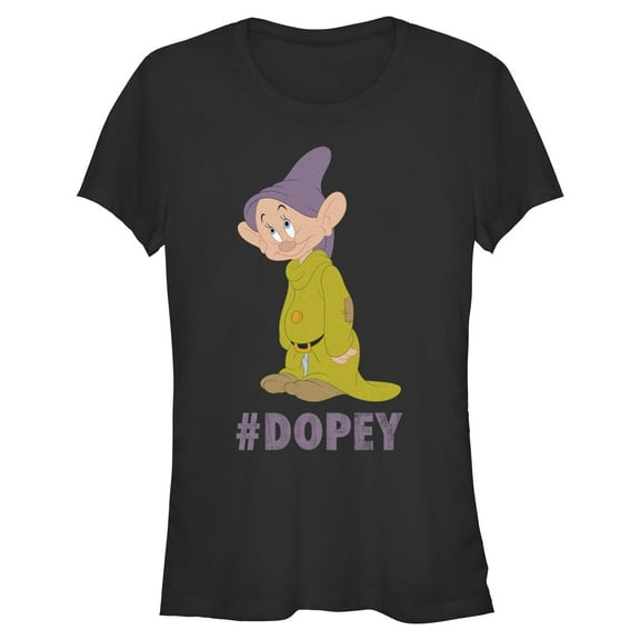 Juniors Snow White and the Seven Dwarfs Hashtag Dopey T Shirt