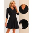 thumbnail image 2 of DARING DIVA Notched Lapel Half Sleeve Blazer Dress XS Black, 2 of 6