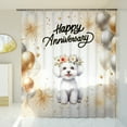 thumbnail image 3 of Happy Anniversary Bichon Frise Celebrates Wedding Love Family Party Shower Curtain Bichons Dog Lovers Gifts Idea Waterproof Bathroom Bathtub Curtain - 01015, 3 of 5