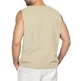 thumbnail image 2 of Arvbitana Men's Sleeveless Cotton Linen Vest Solid Color Fitness Sports Tank Tops Breathable Basketball Shirt Summer Clothes M L XL 2XL 3XL, 2 of 4
