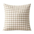 thumbnail image 2 of Khaki Throw Pillow Cover, Striped Checkered Cushion Case for Sofa Couch Bed Living Room Decor, 45x45cm Square Decorative Pillow Cover, 2 of 7