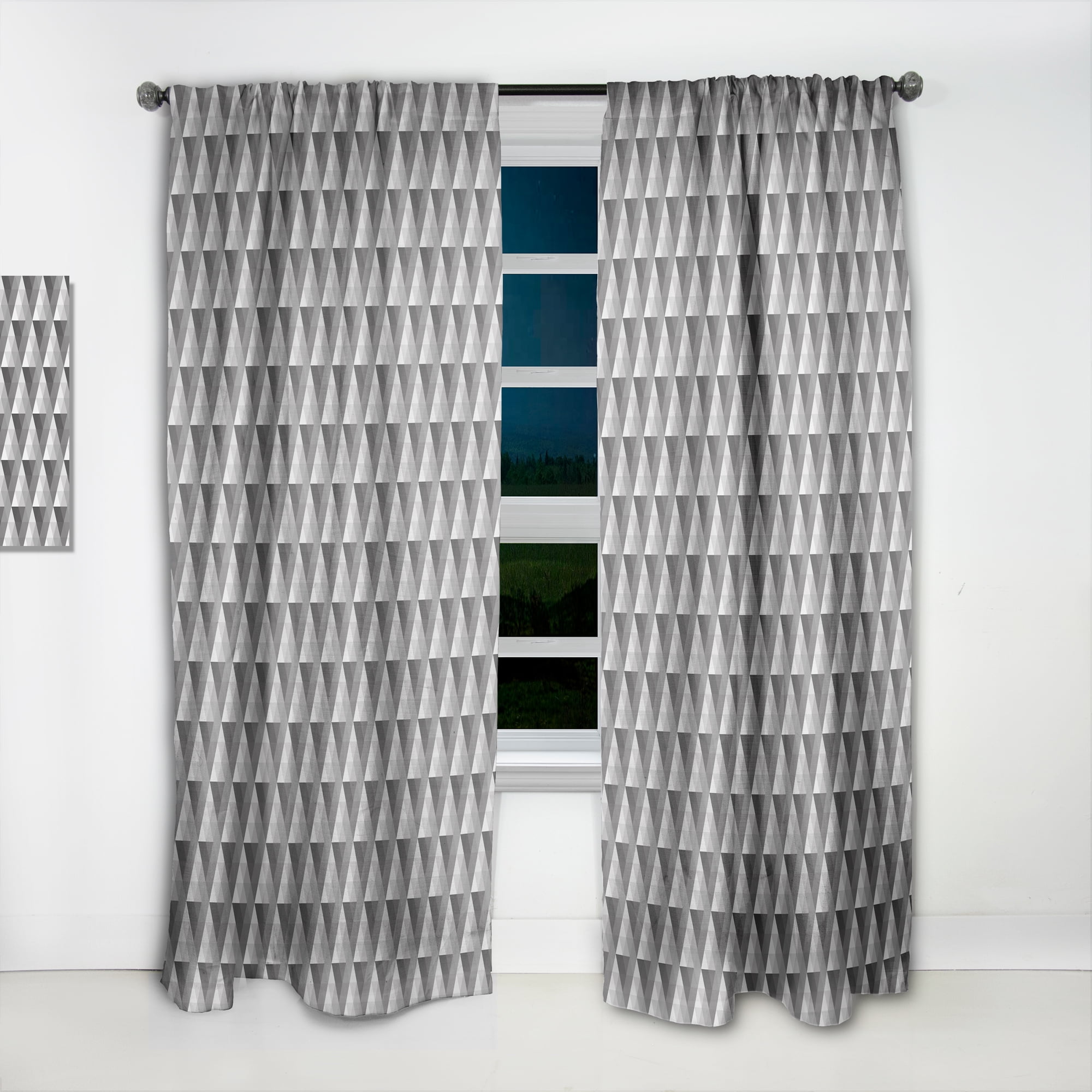 Designart 'Triangular Shapes Colourfields II' Modern Curtain Panel
