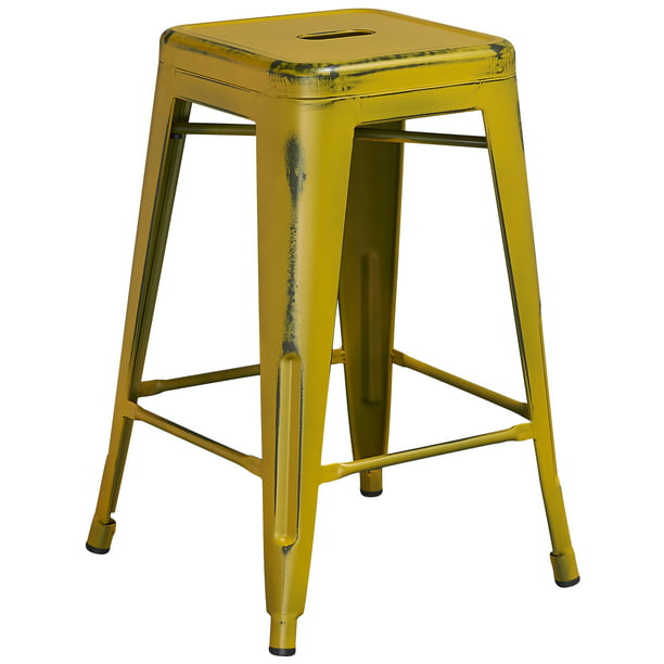 Lancaster Home Backless Distressed, 42 Inch Counter Height Bar Stools