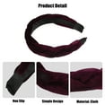 thumbnail image 4 of Unique Bargains 1 Pc Thick Braided Velvet Headband Headwear Hairband for Women 1.2 Inch Wide Wine Red, 4 of 7