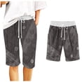 thumbnail image 2 of Pantalones Cortos Casuales de Poliéster Ligeros con Cordón Impreso de Cinco Puntos para el Verano Diario, 2 of 4