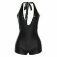 thumbnail image 1 of YFELWZ Womens Plus Size Spring Fall Backless Jumpsuit High Elasticity Shiny Catsuit Sexy Tight Fitting Bodysuit Black M, 1 of 5