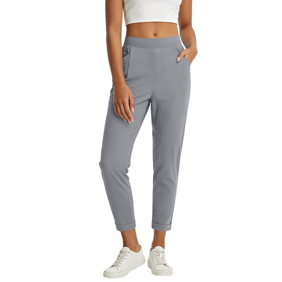 Yievot Women's Golf Pants Stretch Work Ankle Pants High Waist Workout Yoga Pants with Pockets for Travel Casual