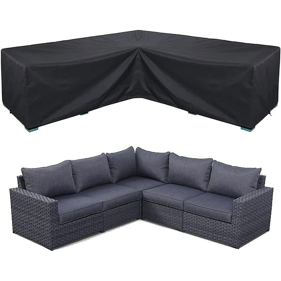 Housse de Sofa d'Angle Imperméable Housse de Mobilier de Jardin Housse de Mobilier Sectionnel d'Extérieur