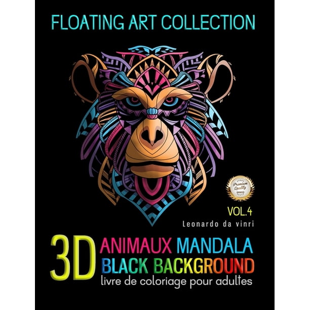 mandalas animaux mandala 3d black background livre de coloriage pour adulte anti stress adultes 50 a colorier series 4 paperback walmart com sonique