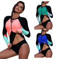 thumbnail image 3 of Traje de baño de una pieza KAIYANG con cremallera frontal y estampado de playa de verano para mujer M verde, 3 of 3