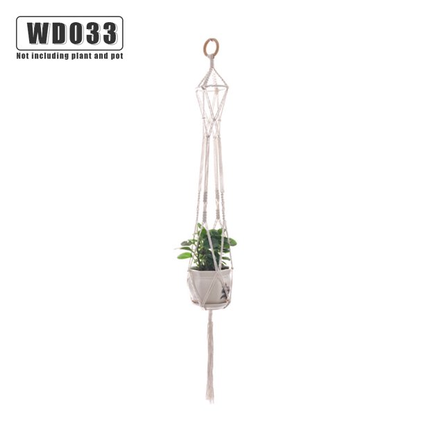 Toystoory Cestas colgantes 100 hechas a mano, soporte para plantas, macramé, colgador de plantas, maceta para colgar en la pared interior, soporte para Jardín y Patio No.33 Toystoory HA001777-33
