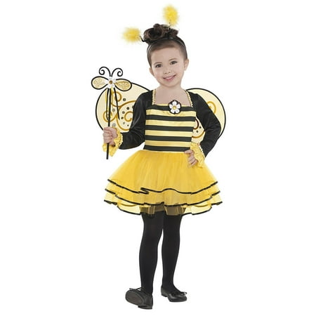 Ballerina Bee - Small, This cute kids bug costume includes a ballerina style dress, matching wings, antennae headband and wand. By Costumes USA