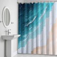 thumbnail image 6 of Ocean Wave Bathroom Shower Curtain, Summer Beach Blue Gradient Waves Waterproof Washable Soft Bath Curtain for Bathtub Decor with 12 Hooks&Grommet, 48x72 Inch, 6 of 9