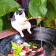 thumbnail image 3 of piezas de esculturas de gatos pescadores sentados, pequeños y lindos adornos de resina, muebles decorativos, 3 of 4