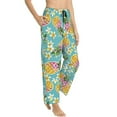 thumbnail image 2 of Naloa Cute Pineapples Print Women’s Ultra-Soft Comfy Pajama Lounge Pants with Pockets & Drawstring, 2 of 8