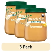 (3 pack) Beech-Nut Organics Stage 1 Organic Baby Food, Banana, 4 oz Jar