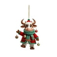 thumbnail image 2 of 2D Christmas Ornament Cow Hanging Decorations Colorful Acrylic Christmas Tree Ornaments Holiday Home Decorations Gift for Family Friends Christmas Decor, 2 of 6