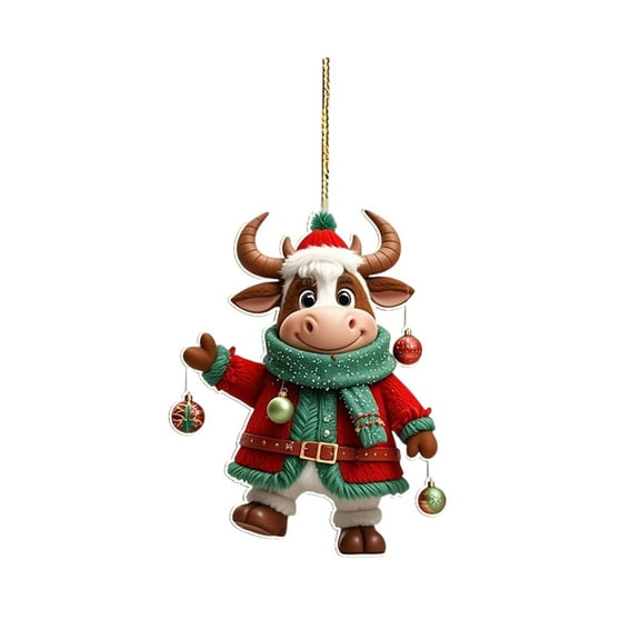 Cheapark 2D Christmas Hanging Ornaments - Festive Decor Vibrant Design for Christmas Tree Car Home Holiday Gifts Seasonal Accents