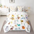 thumbnail image 2 of Homewish Rabbit Lion Unicorn Zebra 7pcs Bedding Comforter Set for Kids Children,Personalized Initial Letter Queen Bedding Sets Super Cozy,Cartoon Animal Queen Sheet Sets,Microfiber Bedroom Decor, 2 of 8