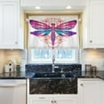 thumbnail image 4 of Beautiful Dragonfly Half Window Tier Curtains 36 Inch Blackout Thermal Insulating Kitchen Linen Tier Curtains for Kitchen, Bathroom, Cafe Home Decor, 4 of 7
