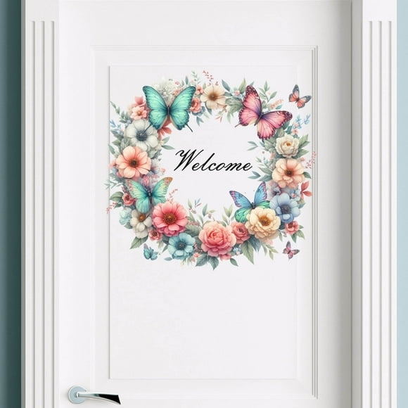 Flowers And Butterflies Wall Stickers Living Room Bedroom Porch Window Cabinet Decoration Painting