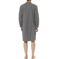 thumbnail image 3 of INSPIRE CHIC Men's Sleepshirt Banded Henley Collar  Shirt Pajamas Nightgown S Dark Gray, 3 of 5