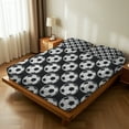 thumbnail image 2 of WASFDN Kids Football Sheet Set 3D Printed Soccer Fitted Sheet Sports Theme Bedding Set for Teens,Football Bed Sheet Sets with 1 Fitted Sheet and 2 Pillowcases,Queen Size,Style C, 2 of 7
