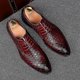 thumbnail image 2 of Zapatos formales de cuero para hombre, zapatos de vestir de negocios, zapatos Oxford rojos geométricos para hombre, zapatos planos informales para fiesta y boda, 2 of 4