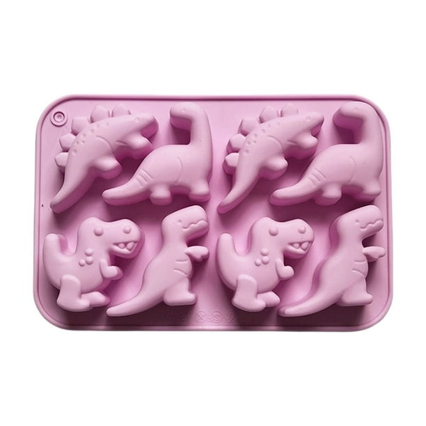 Molde De Silicona Con 8 Cavidades Con Forma De Dinosaurio Para Tartas, Pasteles Y Postres.