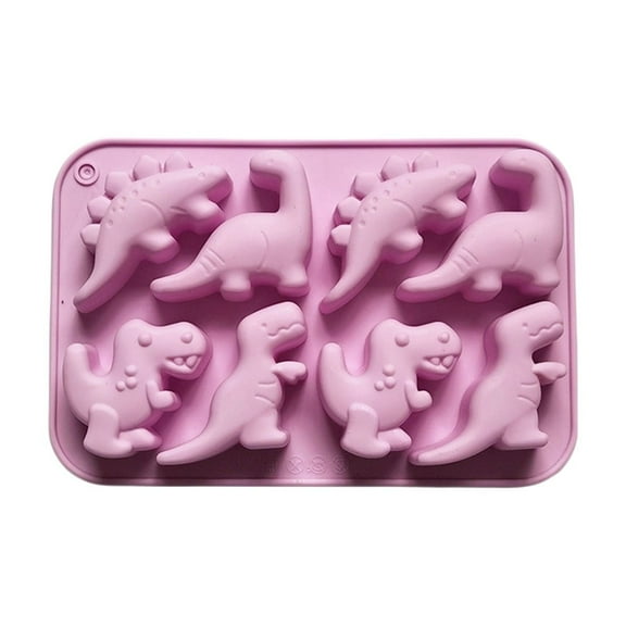 8-Cavity Dinosaur Silicone Mold, for Cake/Chocolate/Jelly/Tarts, Food-Grade, Heat-Resistant, Baking Tool