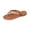Brown_011, variant on Studded Thong Sandals for Women Round Clip Toe Slip On Flip Flops Slides Casual Comfortable Contrast Tacked Slipper Shoes Brown 5.5（EU-36）
