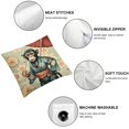 thumbnail image 6 of Set of Two Throw Pillow Cases Vintage Style Chinoserie Standing Monkey with an Umbrella Accent Pillowcases Floral Design 2 PCS Cushion Covers, Multiple Size Options, 6 of 7