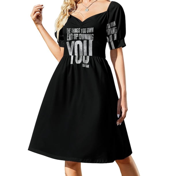 Vestido de manga corta de Fight Club, vestido de novia de verano para mujer