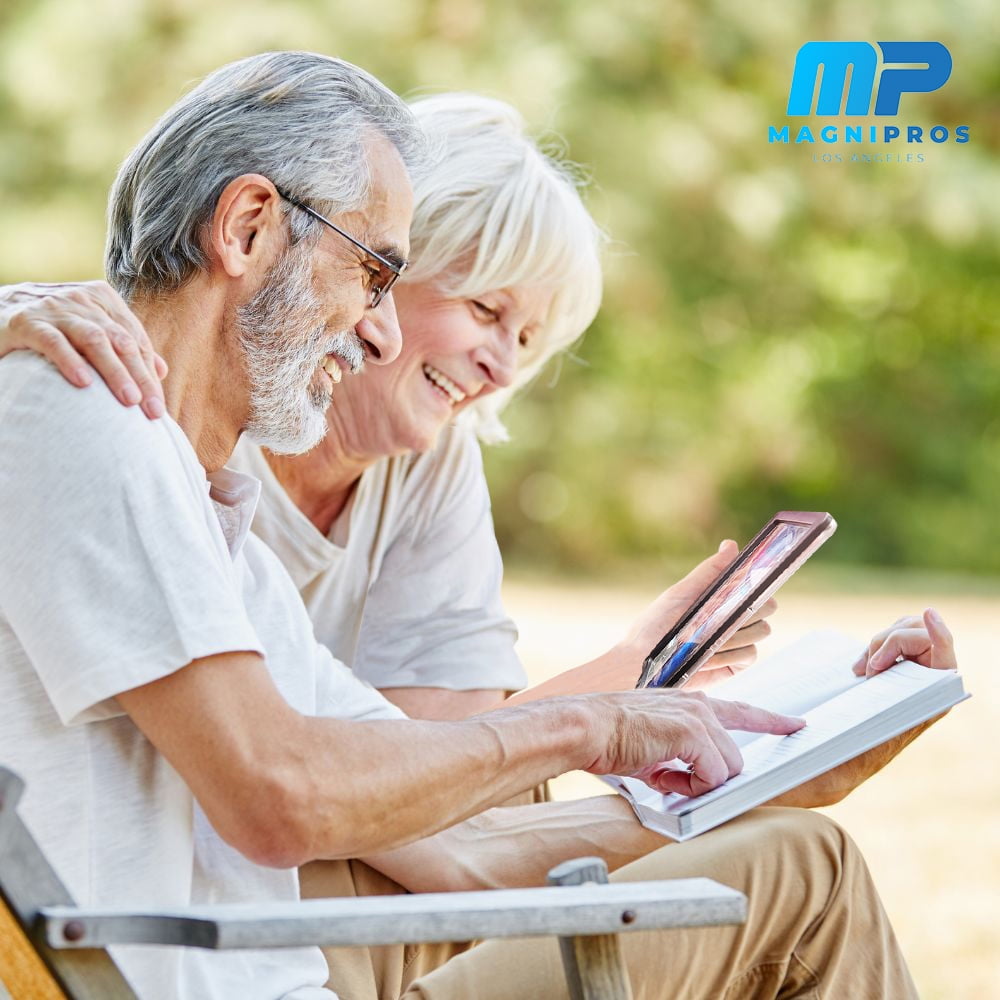 MAGNIPROS 5X Large LED Page Magnifier for Reading Magnifying Reader with 3 Color Lighting Modes & Anti-Glare Lens to Reduce Eye Strain-Perfect for Fine Print, Aging Eyes, Low Vision and Seniors