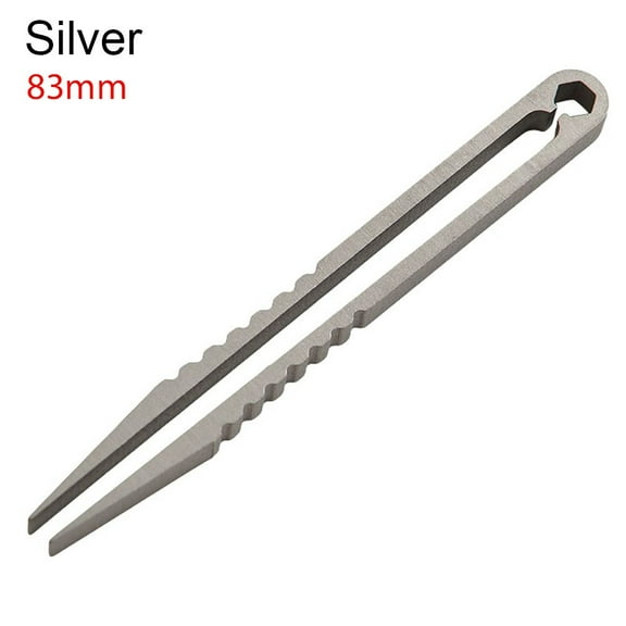 High Quality Maintenance Tool Professional Tweezers Camping Outdoor Pick Up Clamping EDC Multipurpose Gadget TC4 Clip Titanium Tweezer SILVER 83MM