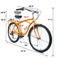 thumbnail image 4 of 26" Bike for Mens Adults Cruiser Bike Shimano 7 Speed Steel Frame City Commuter Bicycle with Dual Brakes, Orange, 4 of 11