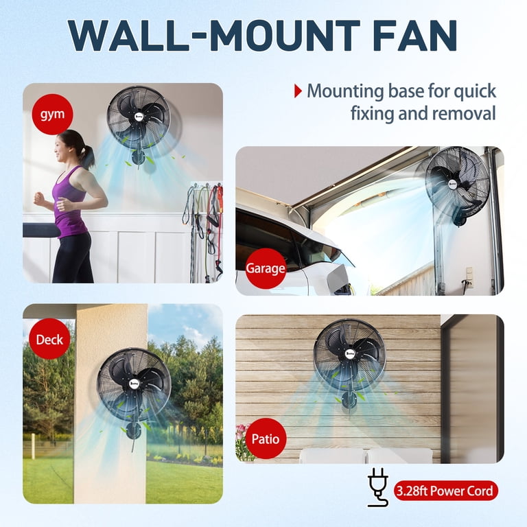 Ktaxon 18inch High Velocity Wall Mount Oscillating Fan, Industrial