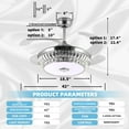 thumbnail image 4 of Retractable Crystal Ceiling Fan with Light and Remote/APP Control, Bluetooth Ceiling Fan with Speaker, RGB-LED Light 6 Speeds Reversible Blades,Flush Mount Chandelier Ceiling Fan, 4 of 7