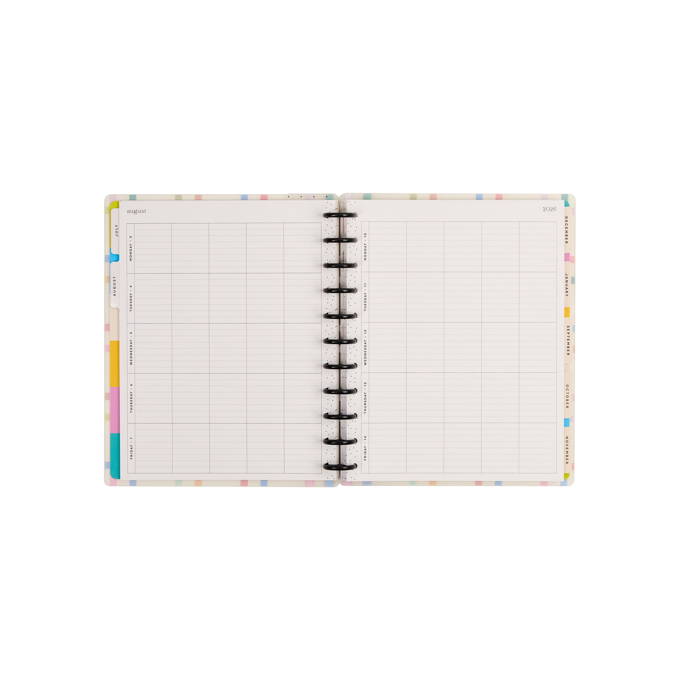 Happy Planner Monthly and Weekly Big Planner (8.5” x 11”) Mixed Brights Simply Teacher 12-Month July 2026 - June 2027, disc bound system