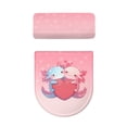 thumbnail image 5 of HELLHERO Fashion for Household, Universal Polyester Fabric Bathroom Toilet Lid Cover Set, Stretch, Soft, 2 Pack, Capybara with Sakura, Capybara and Heart, 5 of 8