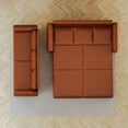 thumbnail image 6 of REHOUSING Chesterfield Faux Leather Folding and Reclining Sleeper Sofa with Nailhead Trim and Rolled Arm, Brown, 6 of 14
