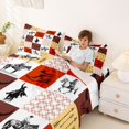 thumbnail image 3 of jejeloiu Western Cowboy Patchwork Pattern Queen Sheet Sets Kids,Retro Boho Farmhouse Print Bed Set,4 Pieces, 3 of 6
