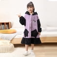 thumbnail image 5 of Pijamas de primavera y otoño para niños de Anime Kuromi, Cinnamoroll, Sanrioed, Kawaii, para niñas y niños, bata de noche de forro polar coral, ropa de casa, 5 of 5