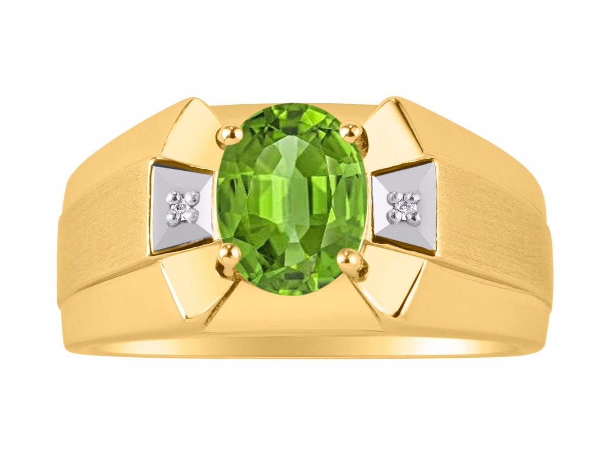 Details about   Birthstone and CZ 14k Gold-Plated Ring-August-Simulated Peridot 
