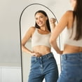 thumbnail image 6 of CONCETTA 64"x21" High-Quality Arched Full Length Mirror, Aluminum Alloy Frame Ensures Stability, Standing Design for Bedroom, Black, 6 of 7